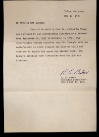 Letter of recommendataion for Alfred R. Young