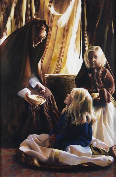 The Daughters Of Zelophehad - 32 x 48.5 giclée on canvas (unmounted) by Elspeth Young