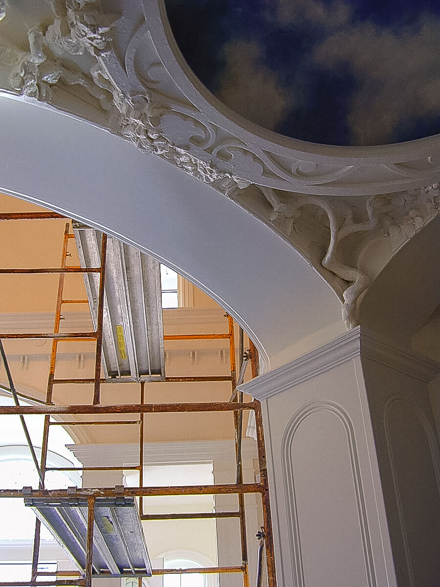 This is the view from the vestibule toward the ceiling of the main entrance to the house.